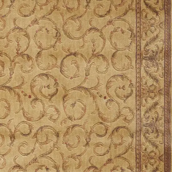 Ivory And Gold Floral Non Skid Area Rug Photo 6