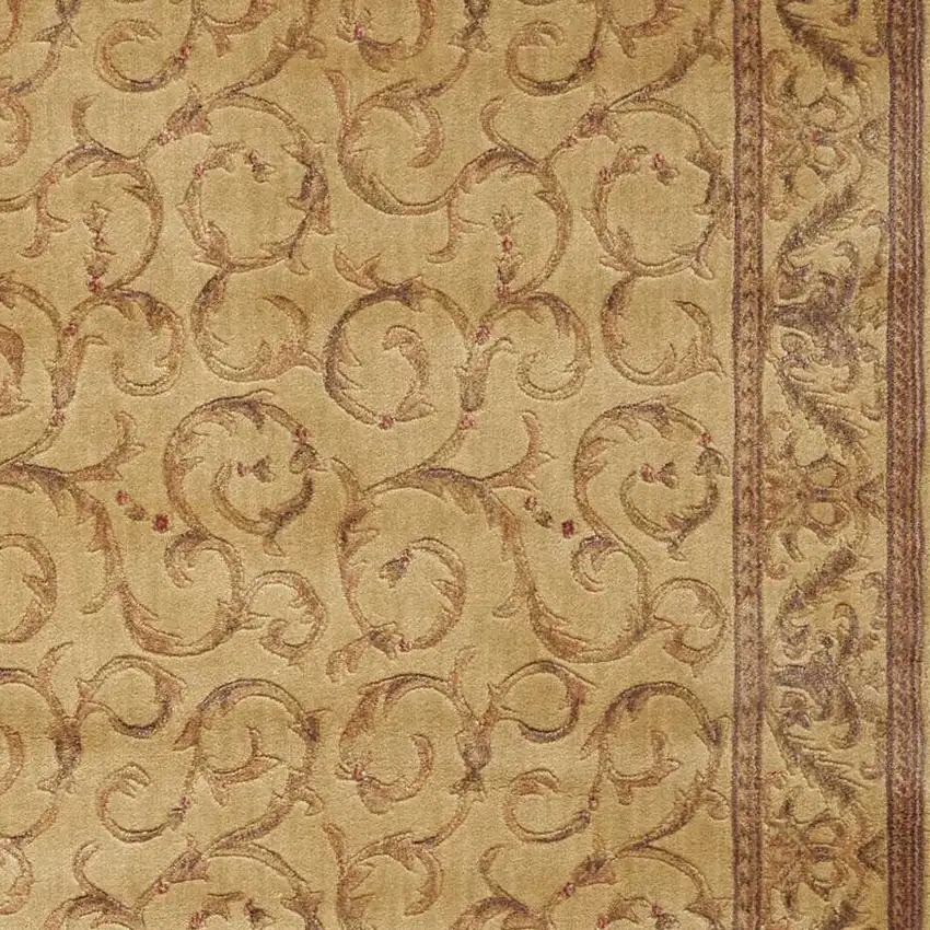 Ivory And Gold Floral Non Skid Area Rug Photo 6