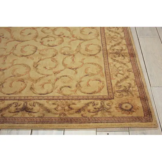 Ivory And Gold Floral Non Skid Area Rug Photo 8