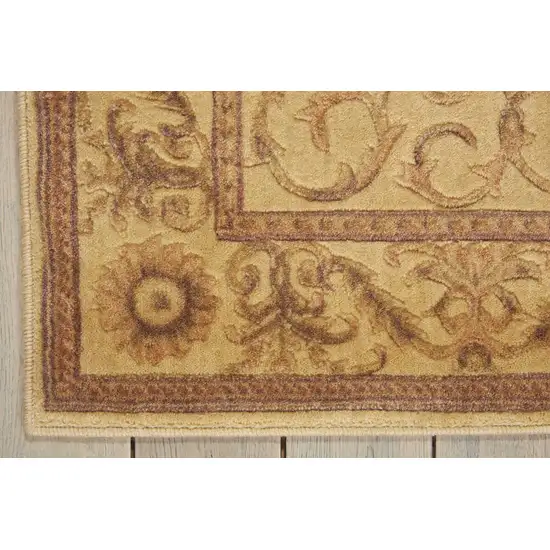 Ivory And Gold Floral Non Skid Area Rug Photo 9