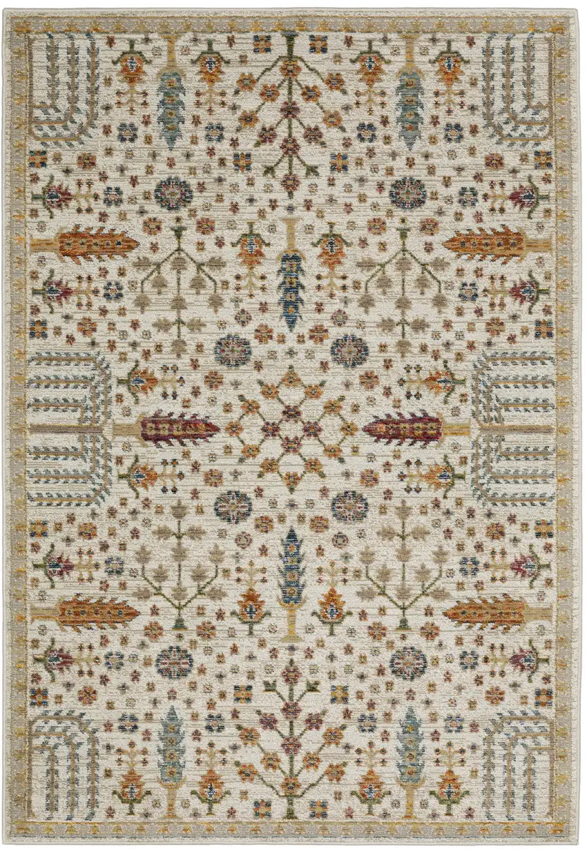 Ivory And Gold Oriental Area Rug Photo 5