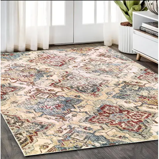 Ivory And Gold Oriental Area Rug Photo 1
