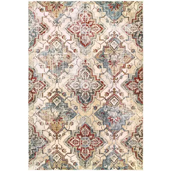 Ivory And Gold Oriental Area Rug Photo 4