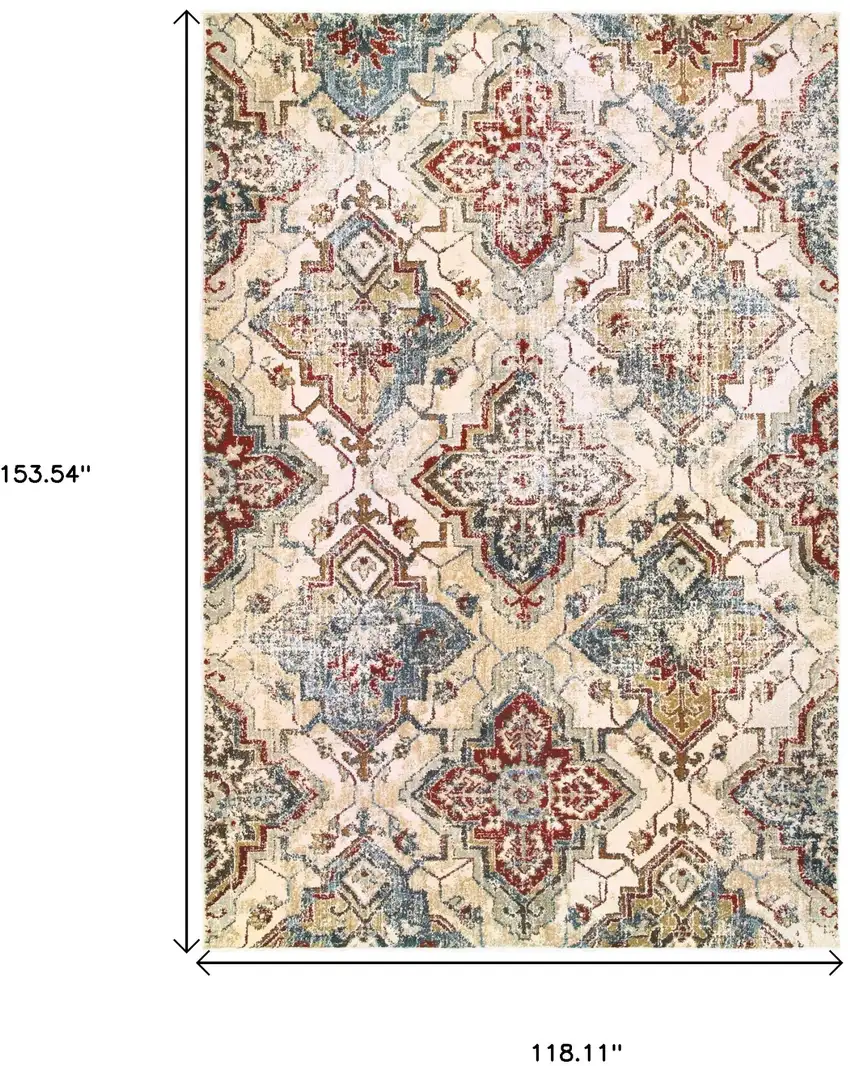 Ivory And Gold Oriental Area Rug Photo 3