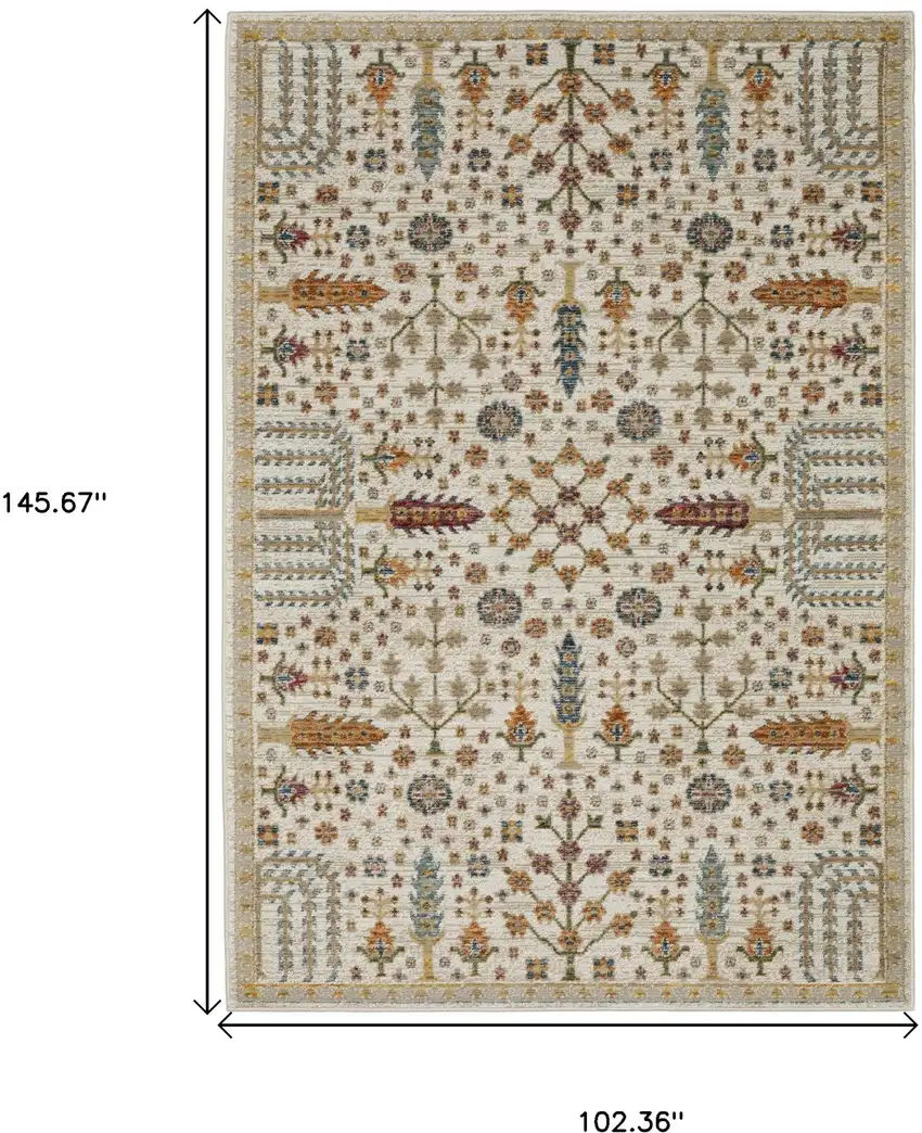 Ivory And Gold Oriental Area Rug Photo 3