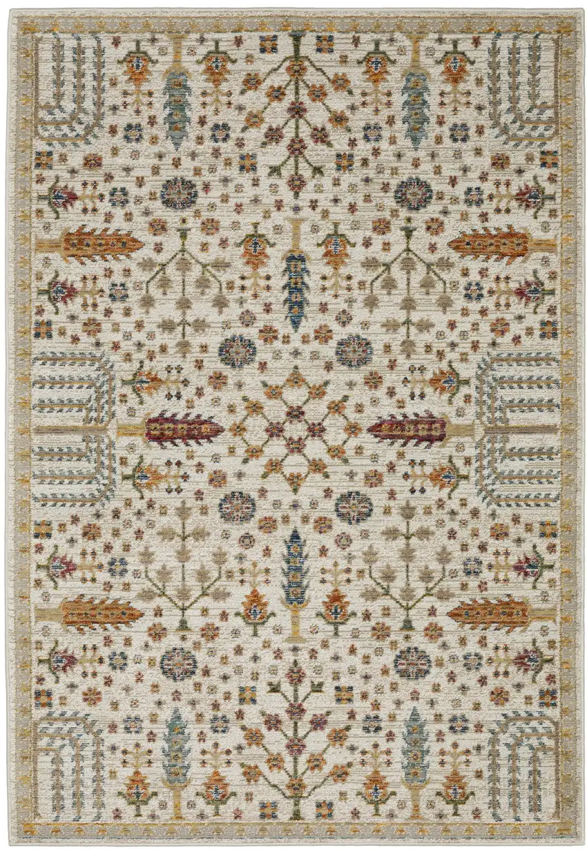 Ivory And Gold Oriental Area Rug Photo 2