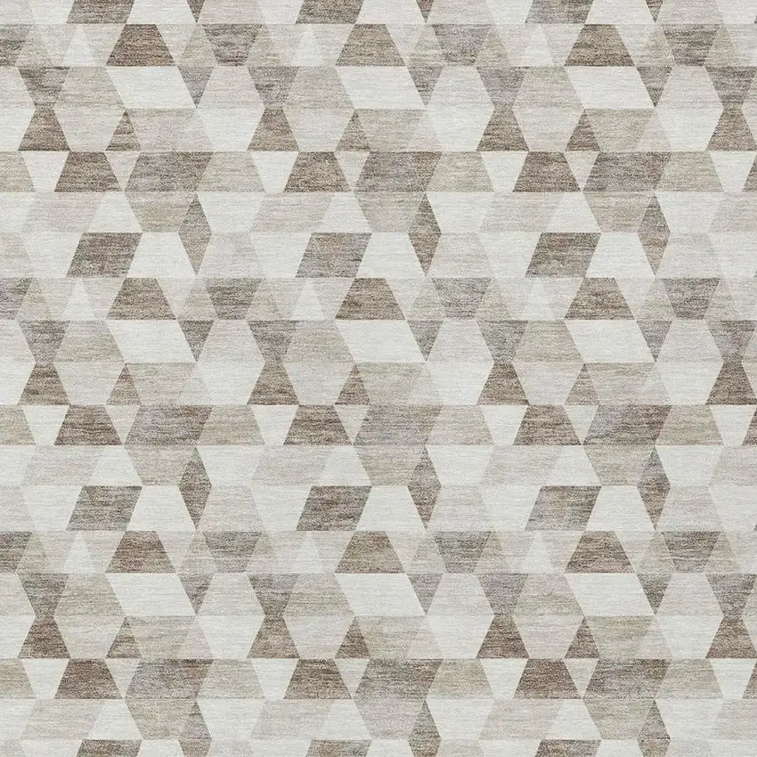 Ivory And Graphite Geometric Washable Indoor Outdoor Area Rug Photo 3