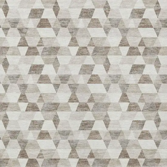 Ivory And Graphite Geometric Washable Indoor Outdoor Area Rug Photo 3