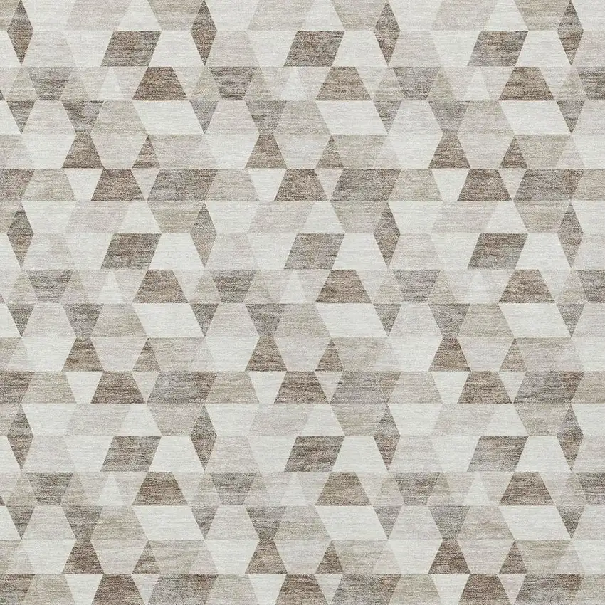 Ivory And Graphite Geometric Washable Indoor Outdoor Area Rug Photo 3