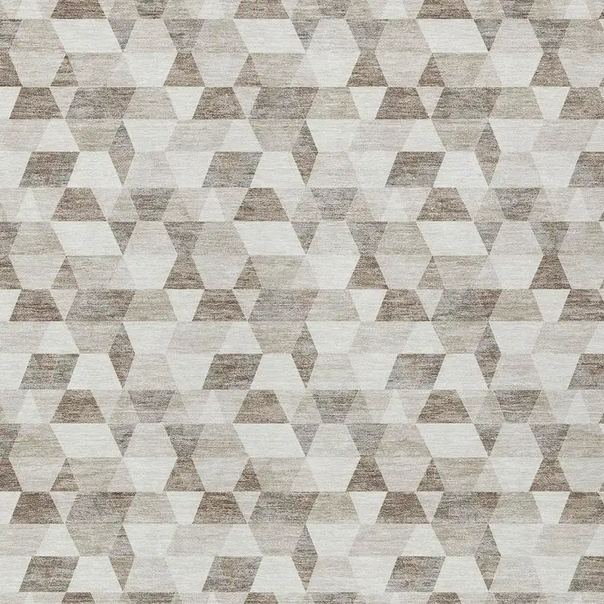 Ivory And Graphite Geometric Washable Indoor Outdoor Area Rug Photo 3