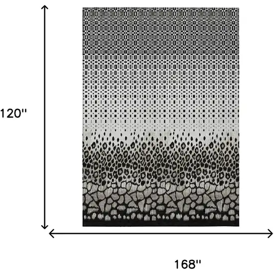 Ivory And Graphite Geometric Washable Indoor Outdoor Area Rug Photo 5