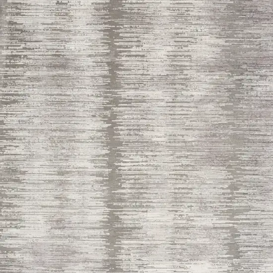 Ivory And Gray Abstract Area Rug With Fringe Photo 8