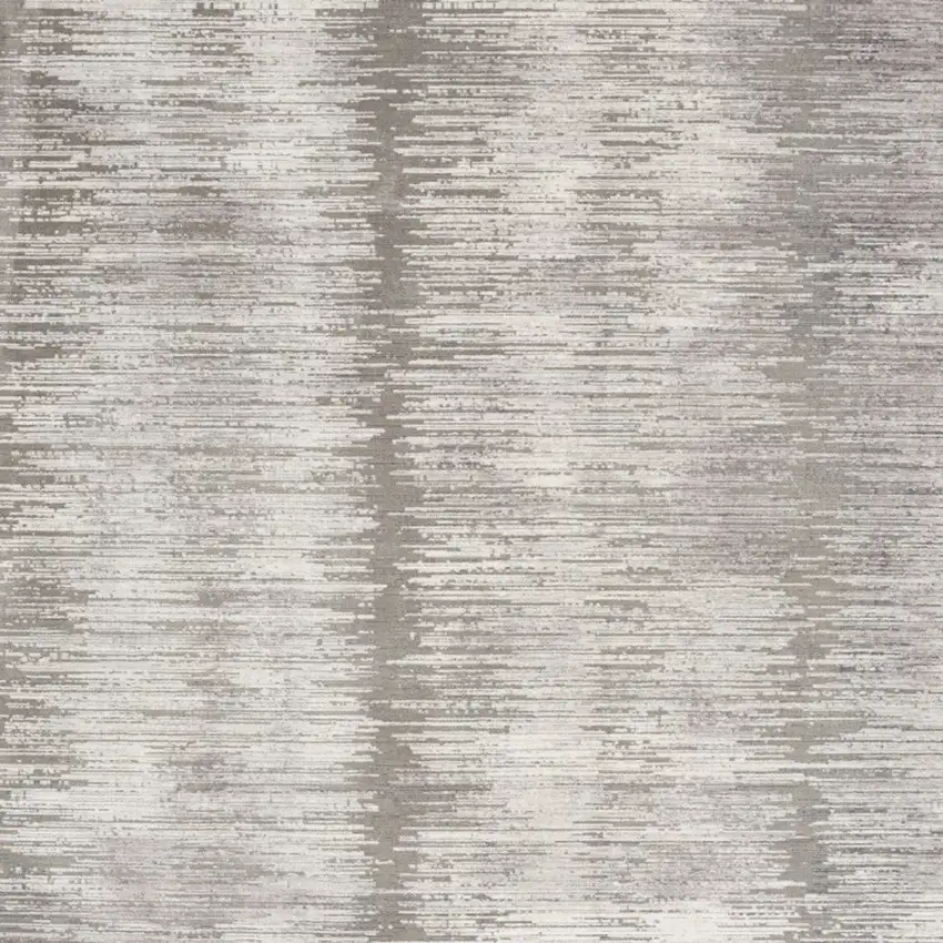 Ivory And Gray Abstract Area Rug With Fringe Photo 8