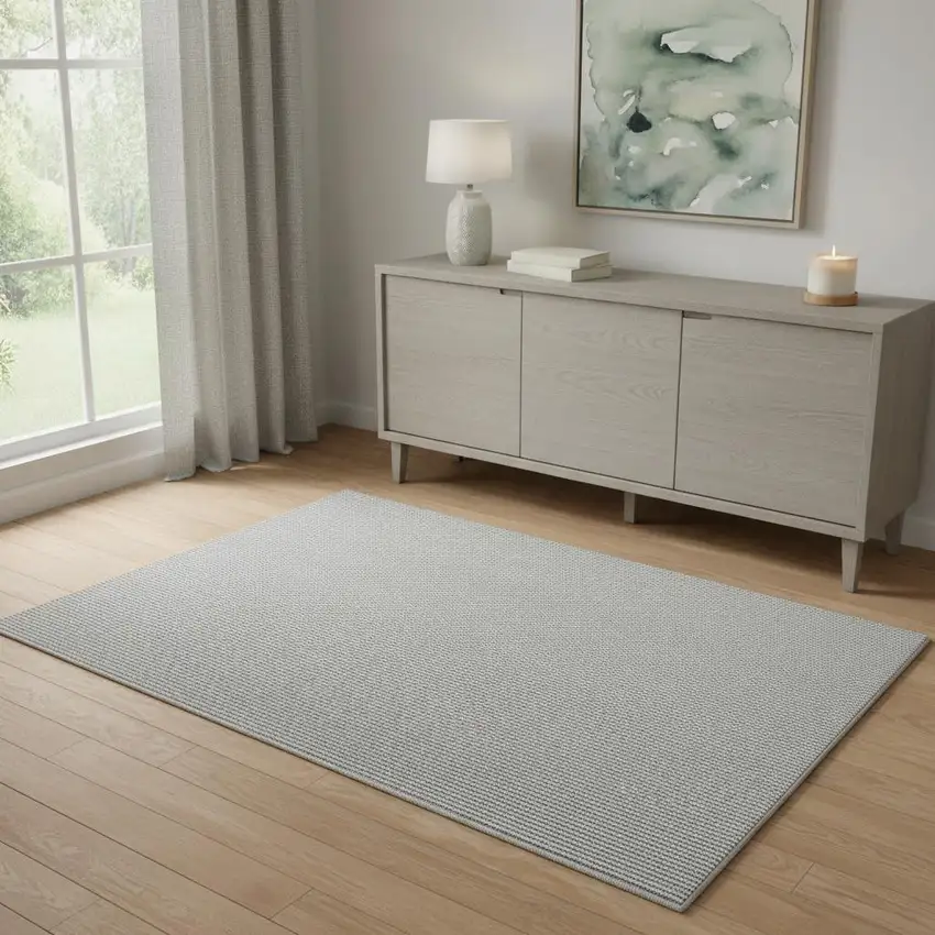 Ivory And Gray Abstract Area Rug Photo 1