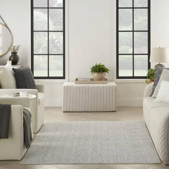 Ivory And Gray Abstract Area Rug Photo 7