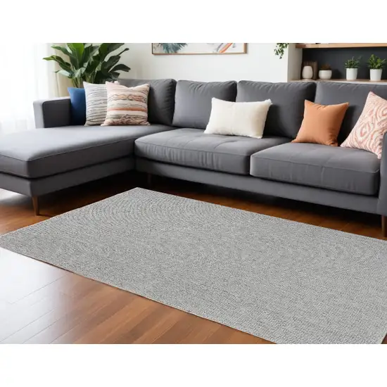 Ivory And Gray Abstract Area Rug Photo 1
