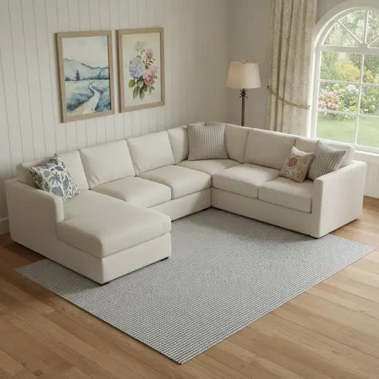 Ivory And Gray Abstract Area Rug Photo 1