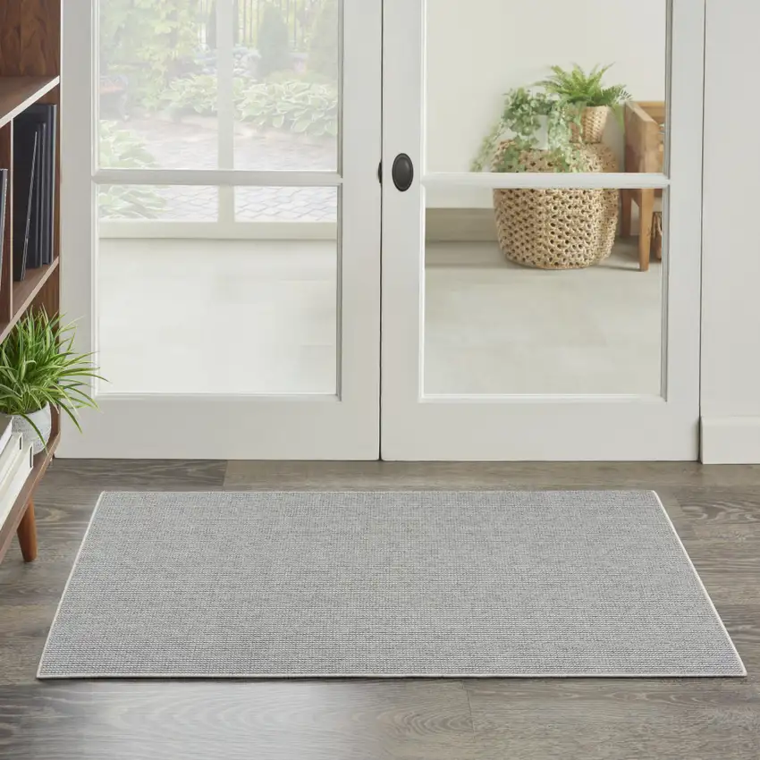 Ivory And Gray Abstract Area Rug Photo 5