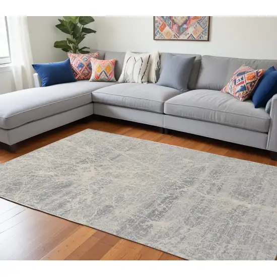 Ivory And Gray Abstract Area Rug Photo 1