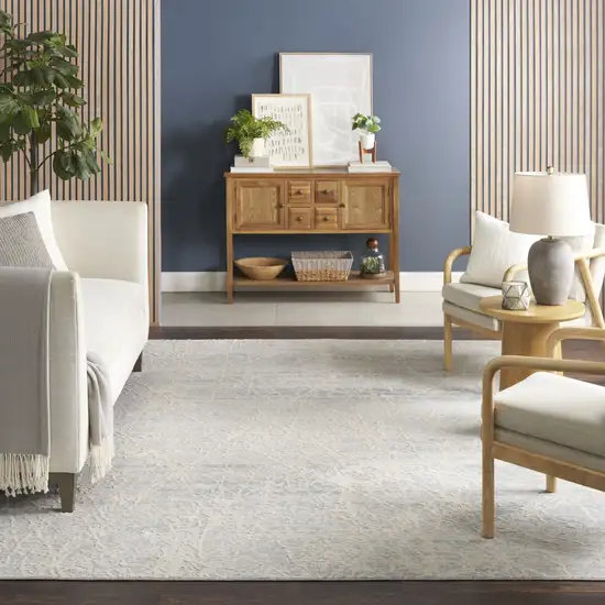 Ivory And Gray Abstract Area Rug Photo 6