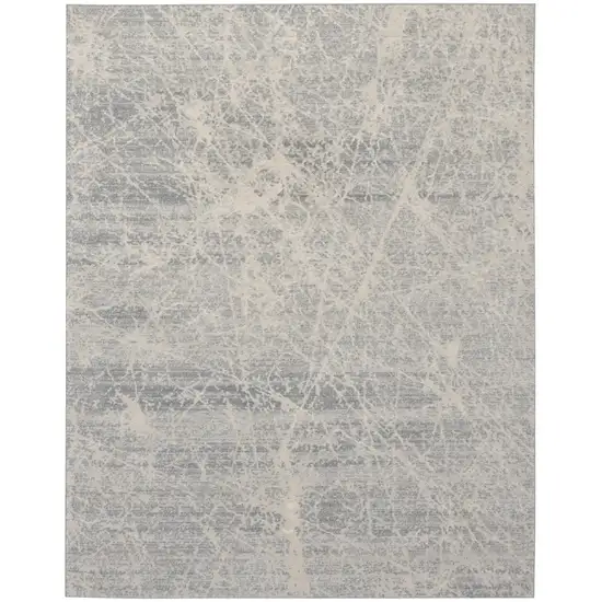 Ivory And Gray Abstract Area Rug Photo 7