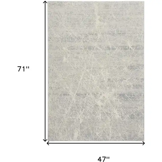 Ivory And Gray Abstract Area Rug Photo 7