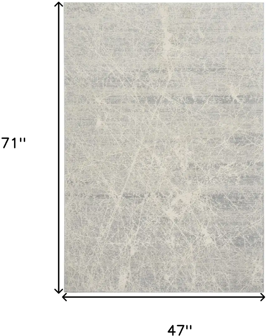 Ivory And Gray Abstract Area Rug Photo 7