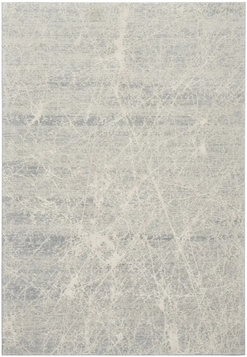Ivory And Gray Abstract Area Rug Photo 9