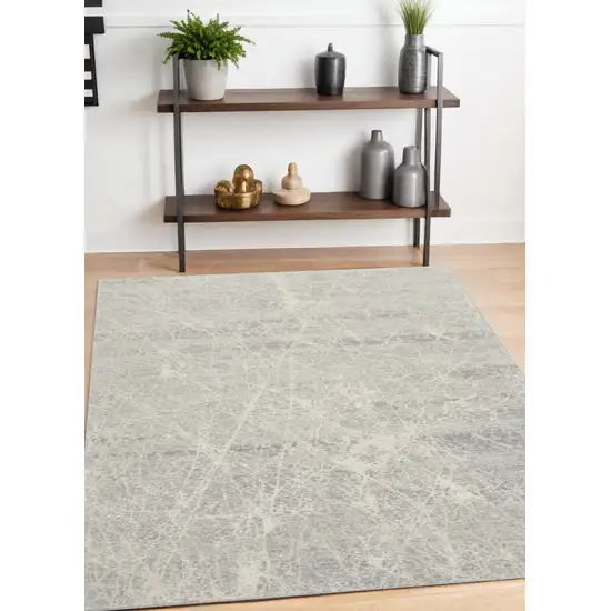 Ivory And Gray Abstract Area Rug Photo 1