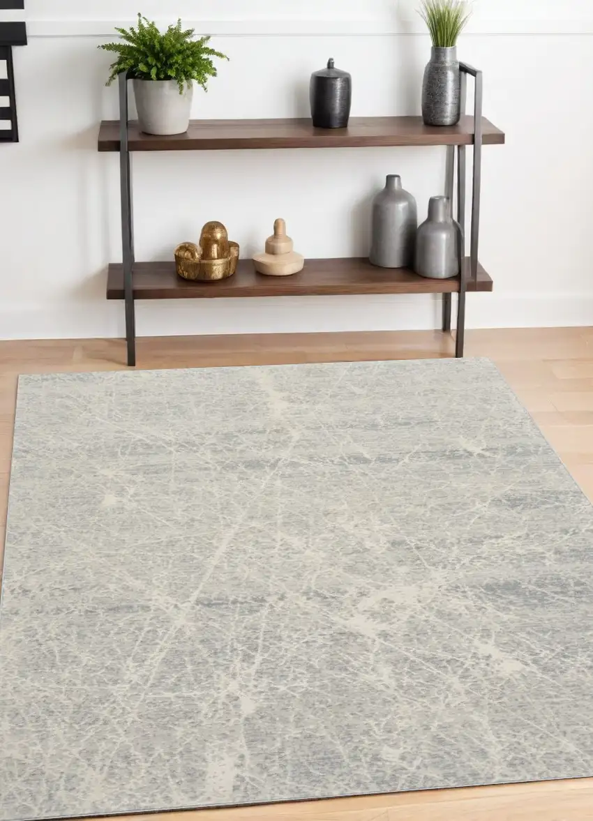 Ivory And Gray Abstract Area Rug Photo 1