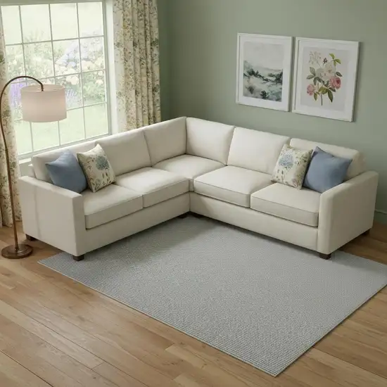 Ivory And Gray Abstract Area Rug Photo 1