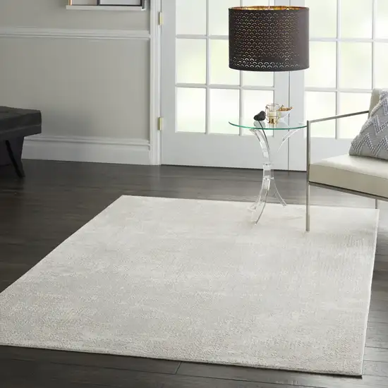 Ivory And Gray Abstract Area Rug Photo 6