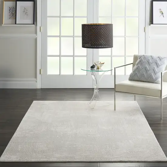Ivory And Gray Abstract Area Rug Photo 5