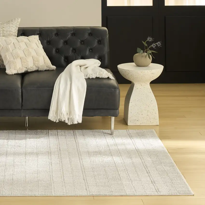 Ivory And Gray Abstract Area Rug Photo 4