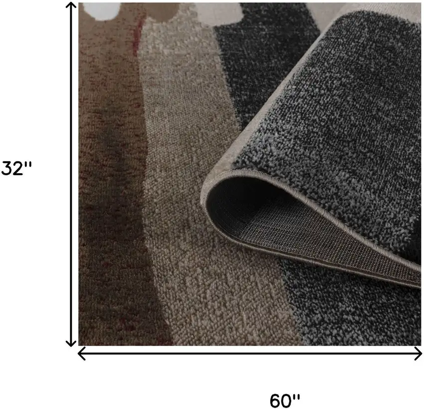Ivory And Gray Abstract Area Rug Photo 6