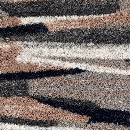 Ivory And Gray Abstract Area Rug Photo 4