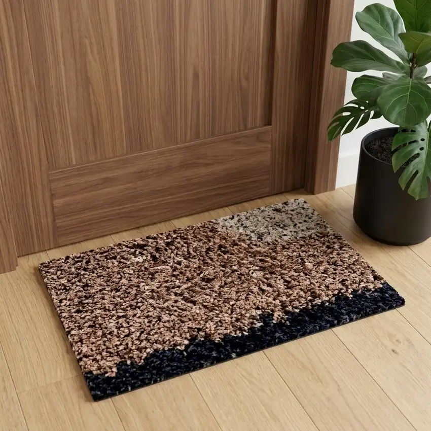 Ivory And Gray Abstract Area Rug Photo 1