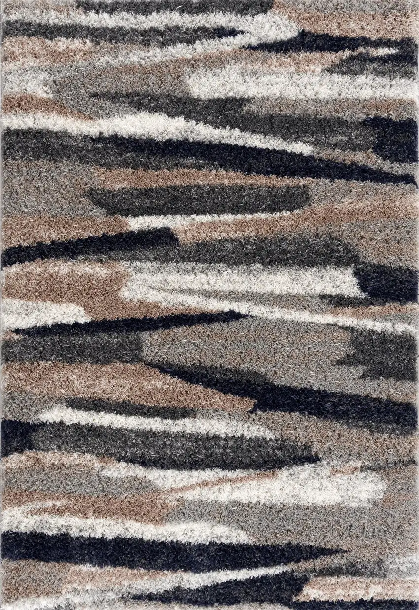 Ivory And Gray Abstract Area Rug Photo 2