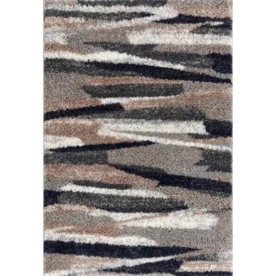Ivory And Gray Abstract Area Rug Photo 2