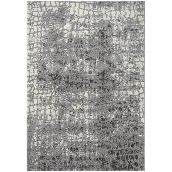 Ivory And Gray Abstract Area Rug Photo 1