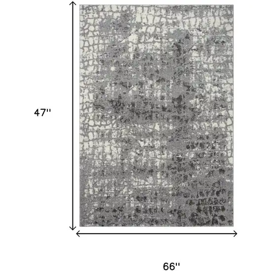 Ivory And Gray Abstract Area Rug Photo 6