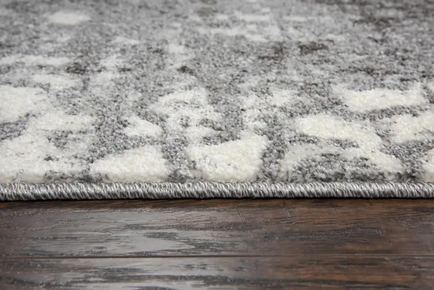 Ivory And Gray Abstract Area Rug Photo 5