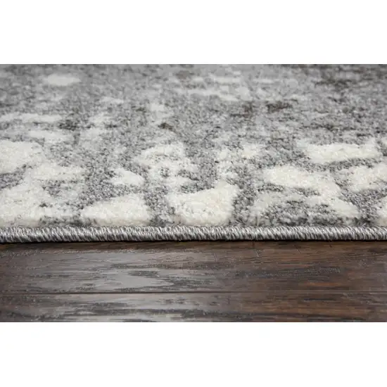 Ivory And Gray Abstract Area Rug Photo 5