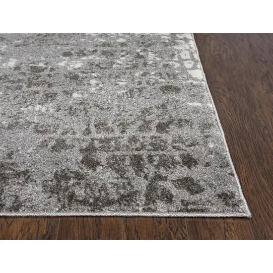 Ivory And Gray Abstract Area Rug Photo 2