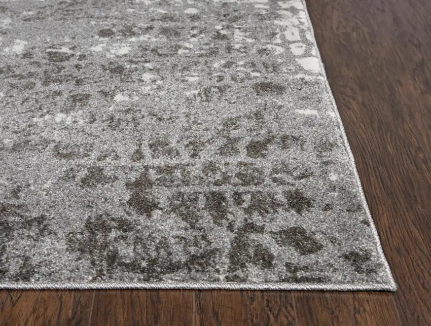Ivory And Gray Abstract Area Rug Photo 2