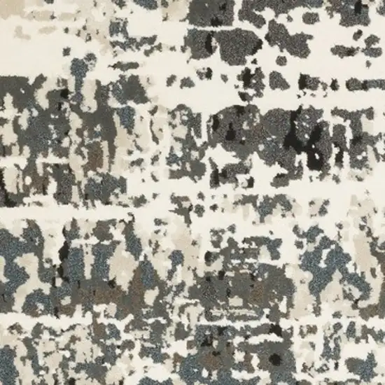 Ivory And Gray Abstract Area Rug Photo 4