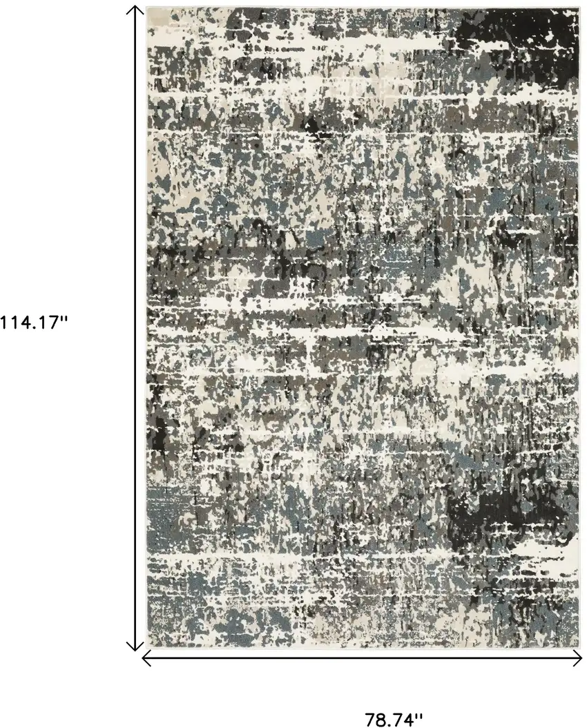 Ivory And Gray Abstract Area Rug Photo 3