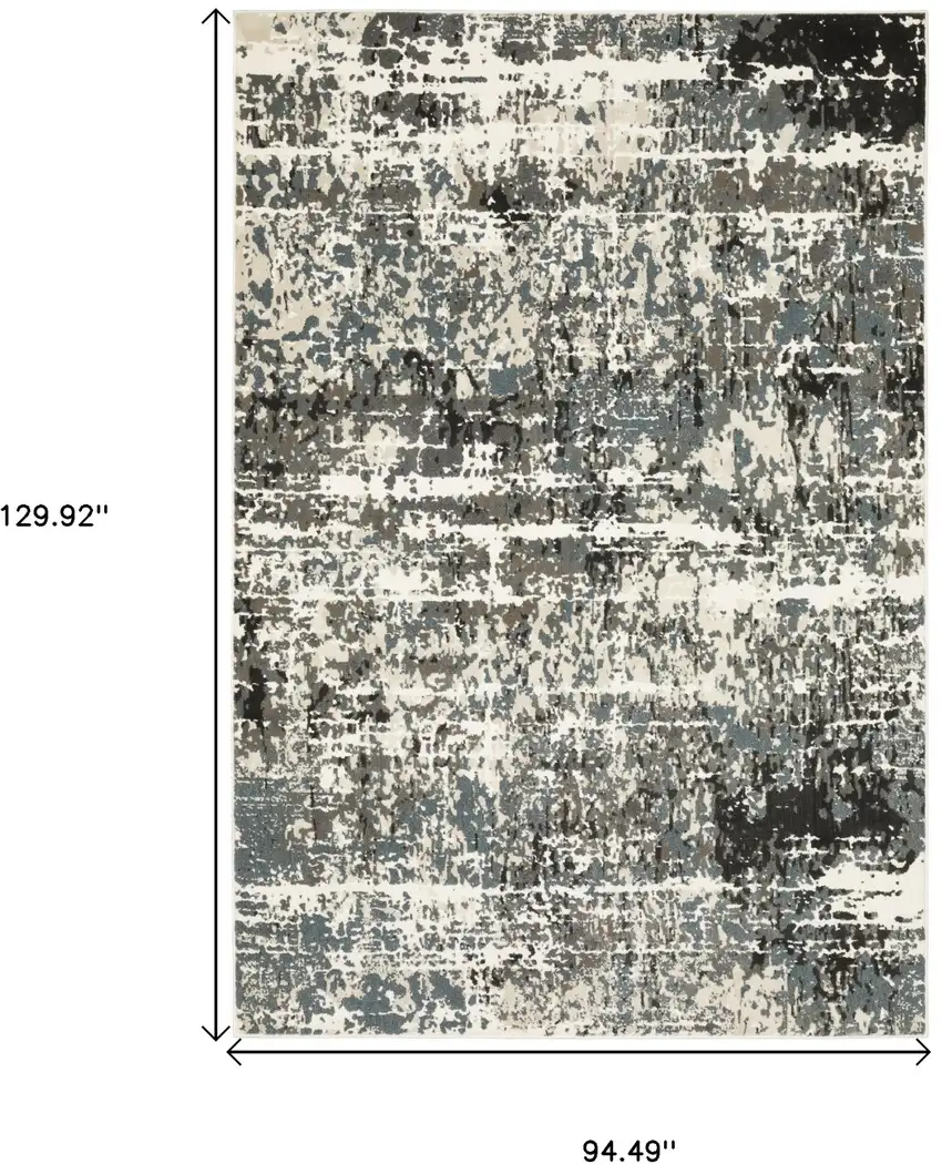 Ivory And Gray Abstract Area Rug Photo 3