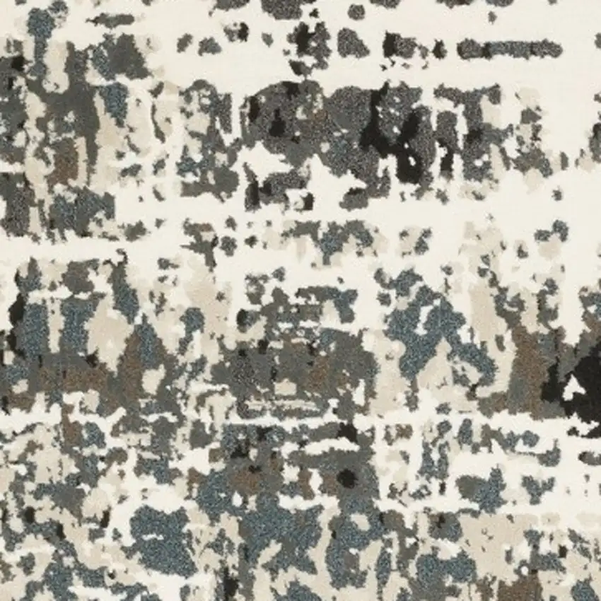 Ivory And Gray Abstract Area Rug Photo 3