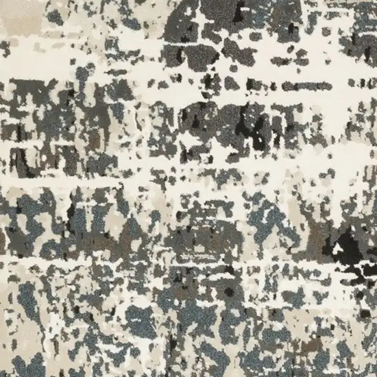 Ivory And Gray Abstract Area Rug Photo 4